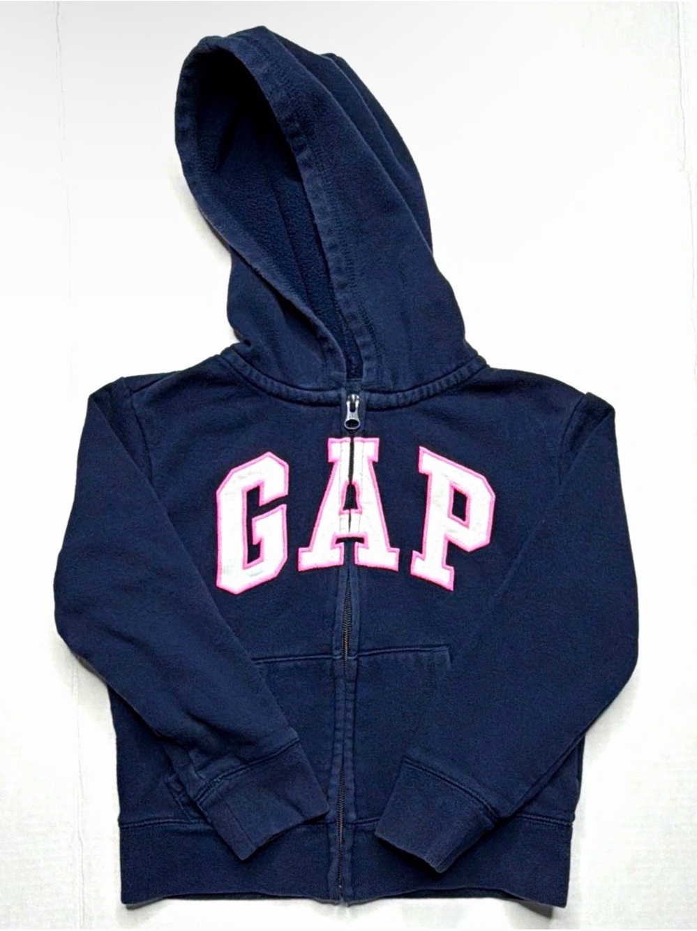 GAP Navy Hoodie with Pink Lettering